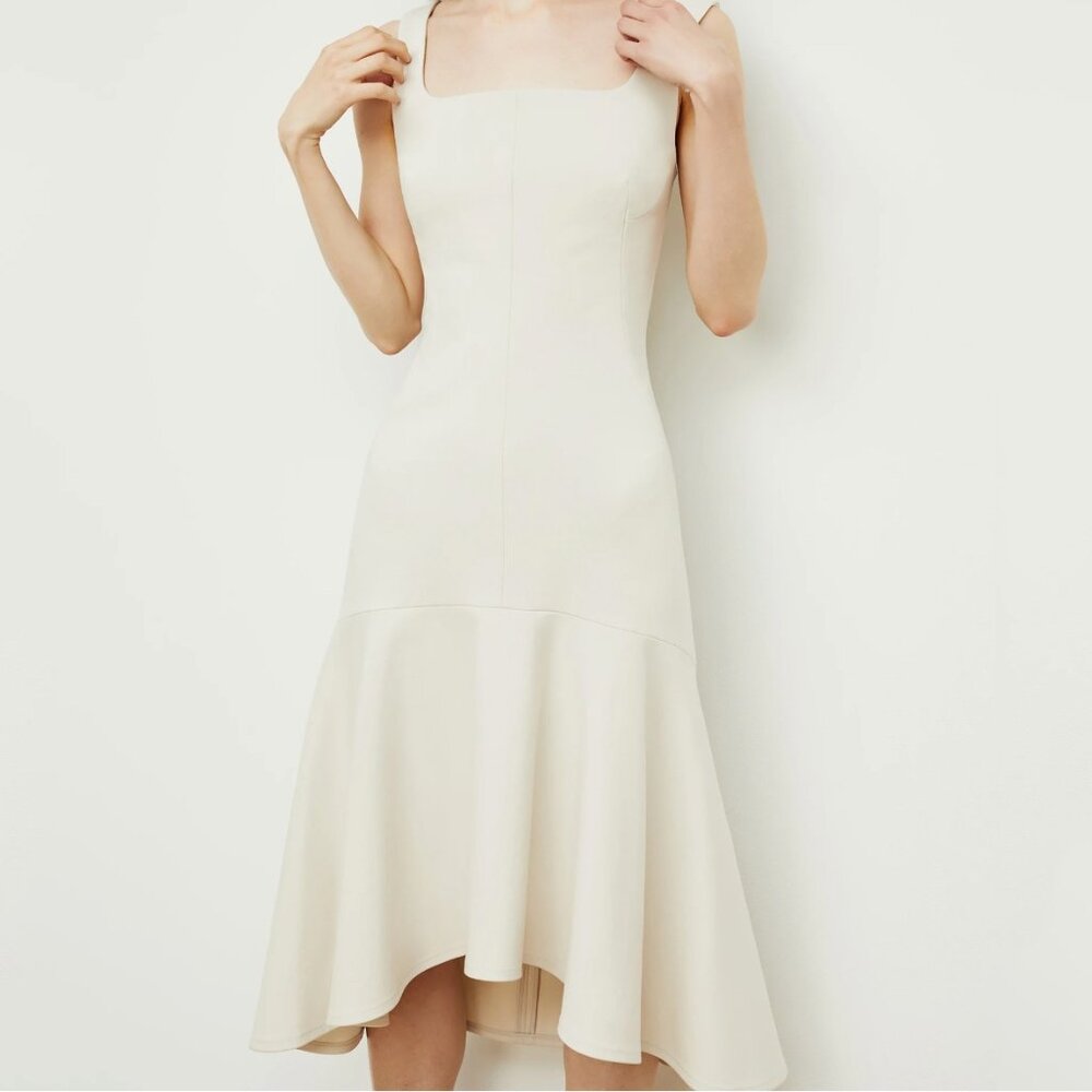 MM.LaFleur Cream High-Low Dress
